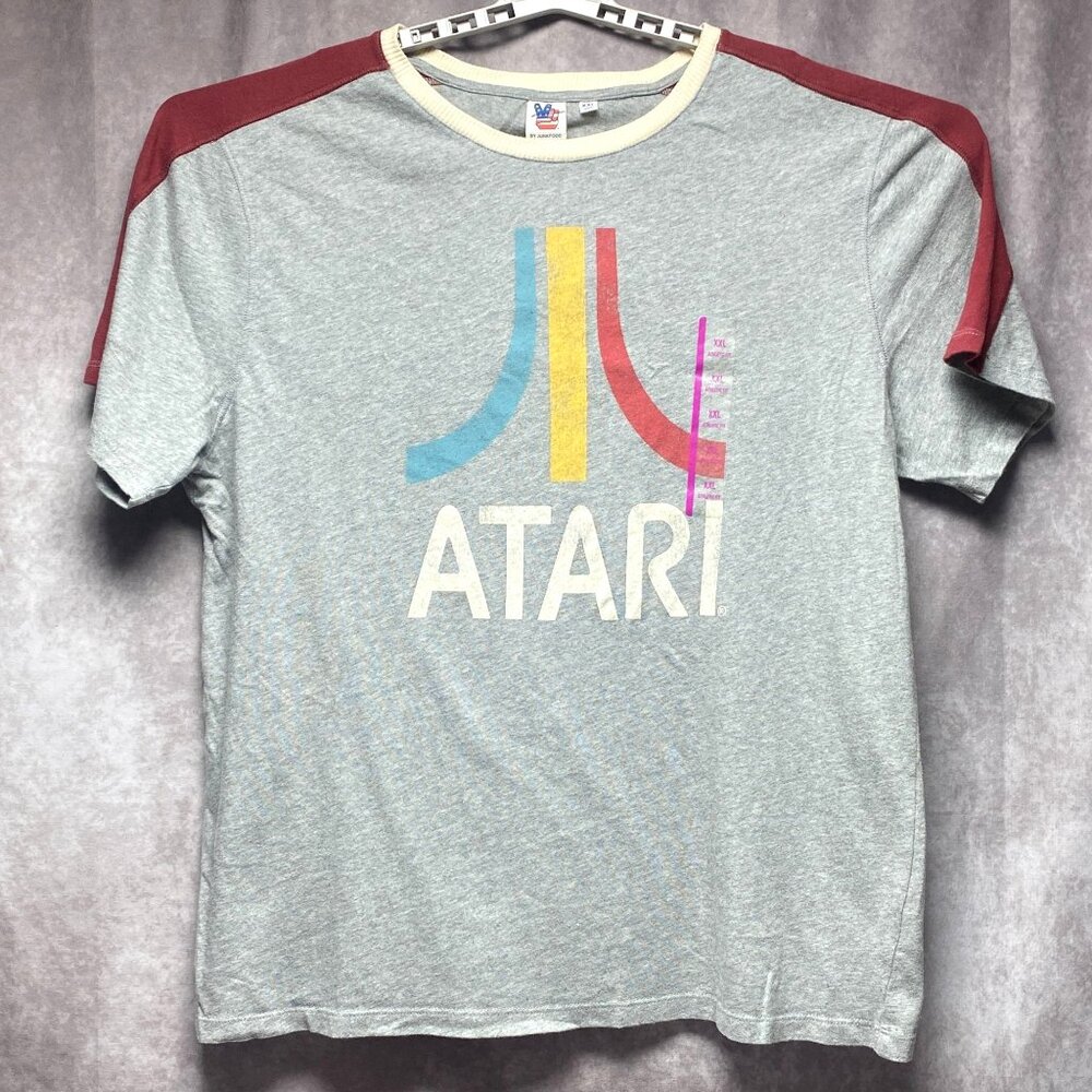 Atari Logo Graphic T-Shirt By Junk Food XXL Gray With Red Retro Style NWT